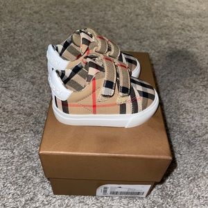 Burberry Markham Check Grip-Strap Sneakers